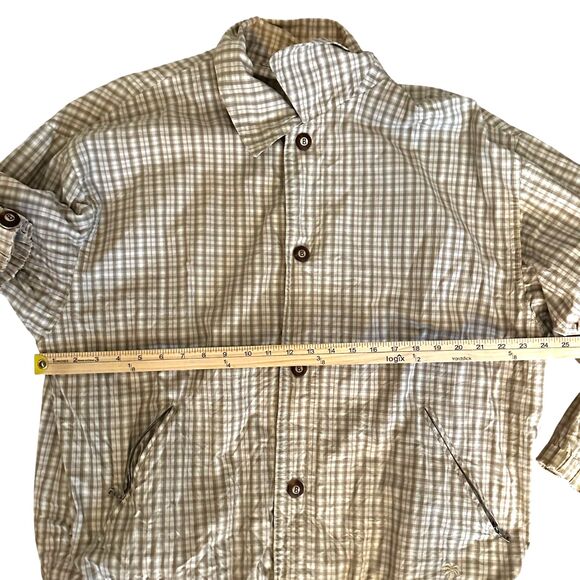 Bogner Vintage Brown and Cream Plaid Snap Bomber Jacket Outer Layer Size XL - Picture 3 of 9